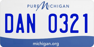 MI license plate DAN0321