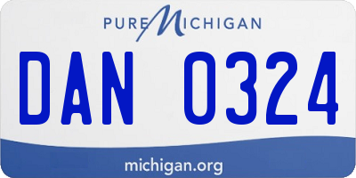 MI license plate DAN0324