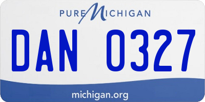 MI license plate DAN0327
