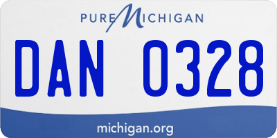 MI license plate DAN0328