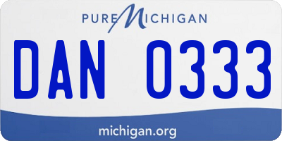 MI license plate DAN0333