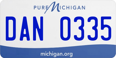 MI license plate DAN0335