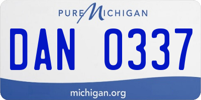 MI license plate DAN0337