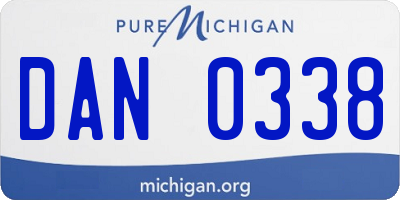 MI license plate DAN0338