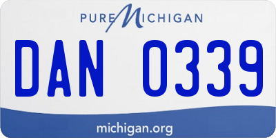 MI license plate DAN0339