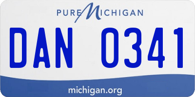 MI license plate DAN0341