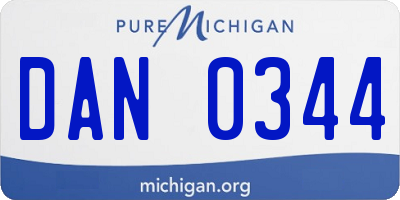 MI license plate DAN0344