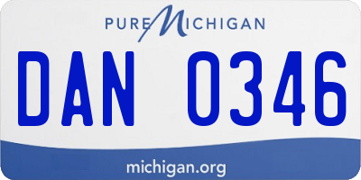 MI license plate DAN0346