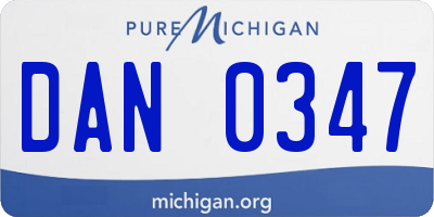 MI license plate DAN0347