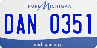MI license plate DAN0351