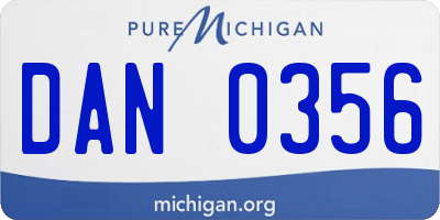 MI license plate DAN0356