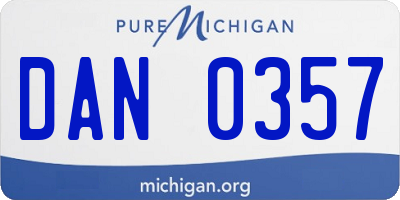 MI license plate DAN0357