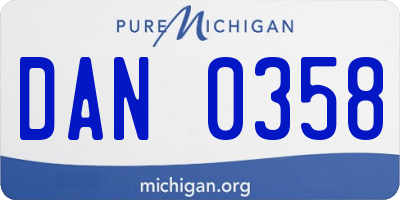 MI license plate DAN0358