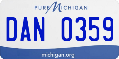 MI license plate DAN0359