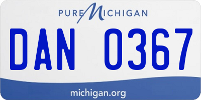 MI license plate DAN0367
