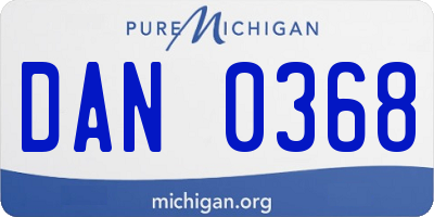 MI license plate DAN0368