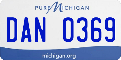 MI license plate DAN0369