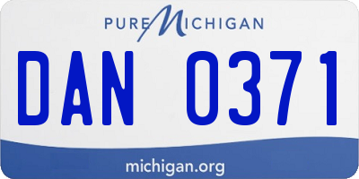 MI license plate DAN0371