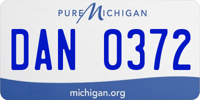 MI license plate DAN0372