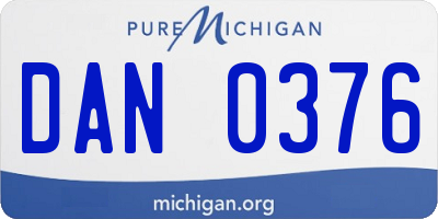 MI license plate DAN0376