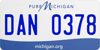 MI license plate DAN0378