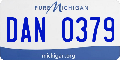 MI license plate DAN0379