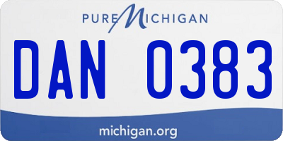 MI license plate DAN0383