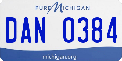 MI license plate DAN0384
