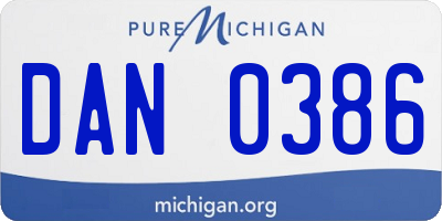 MI license plate DAN0386