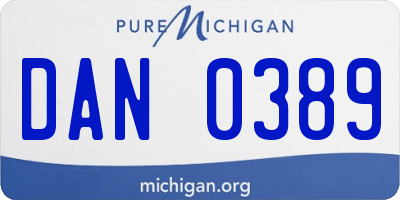 MI license plate DAN0389