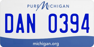 MI license plate DAN0394