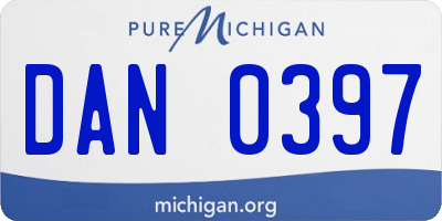 MI license plate DAN0397