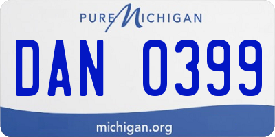 MI license plate DAN0399