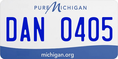MI license plate DAN0405