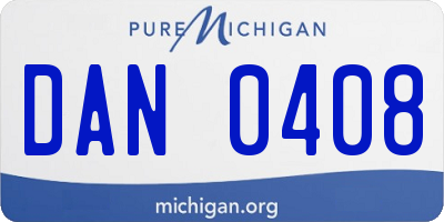 MI license plate DAN0408