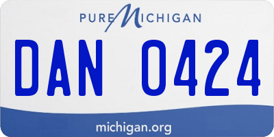 MI license plate DAN0424
