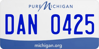 MI license plate DAN0425
