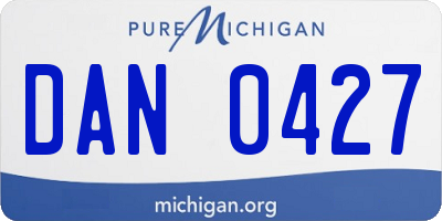 MI license plate DAN0427