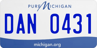 MI license plate DAN0431