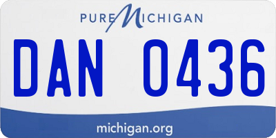 MI license plate DAN0436