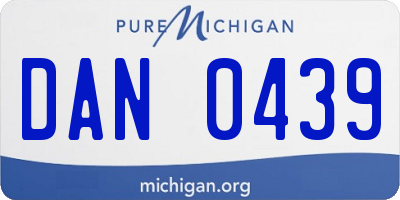 MI license plate DAN0439