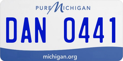 MI license plate DAN0441