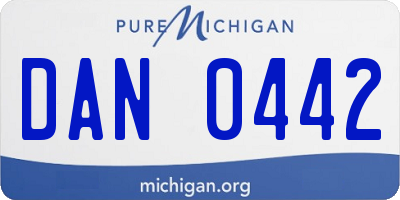 MI license plate DAN0442