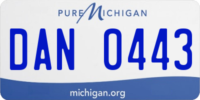 MI license plate DAN0443