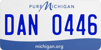 MI license plate DAN0446
