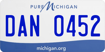 MI license plate DAN0452