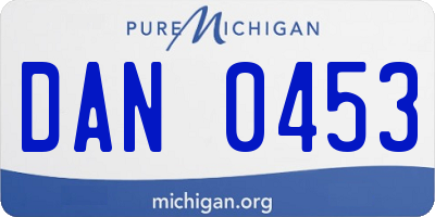 MI license plate DAN0453