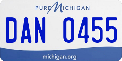 MI license plate DAN0455