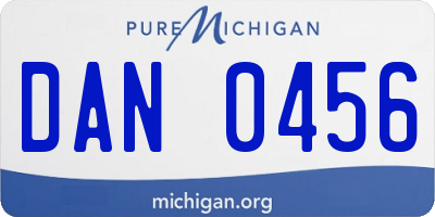 MI license plate DAN0456