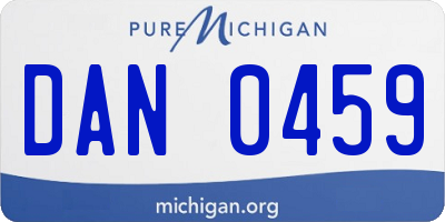 MI license plate DAN0459